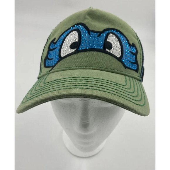 Vintage Leonardo Blue Mask Teenage Mutant Ninja Turtles Hat Green Snapback - Picture 1 of 10